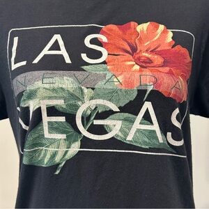 Las Vegas T-Shirt Black Short Sleeve Cotton Tee with colorful Graphic Print
